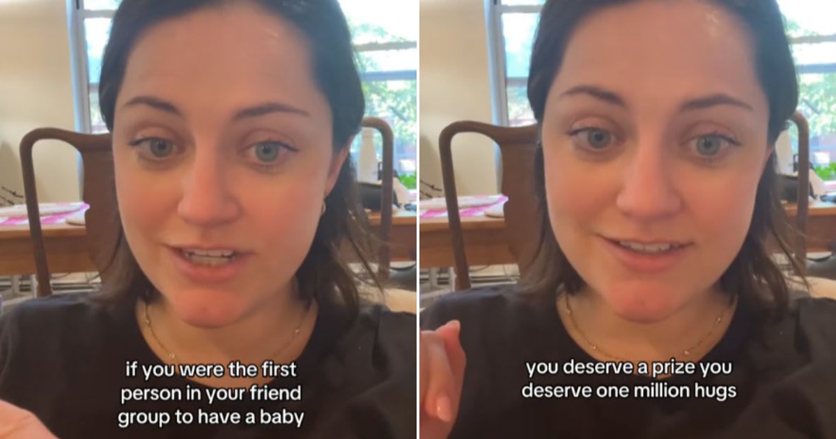 Screenshots of a new mom. (Cover Image Source: TikTok | @thereal_becca)