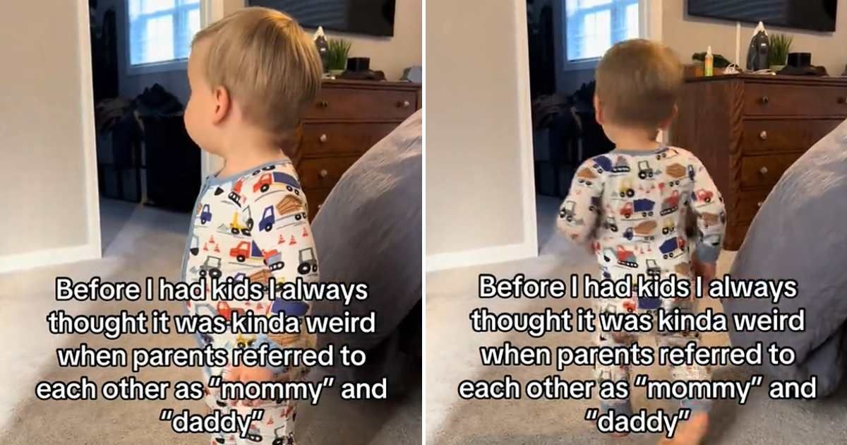 Screenshots of the toddler calling out his dad. (Cover Image Source: TikTok | thisbeachylife_)