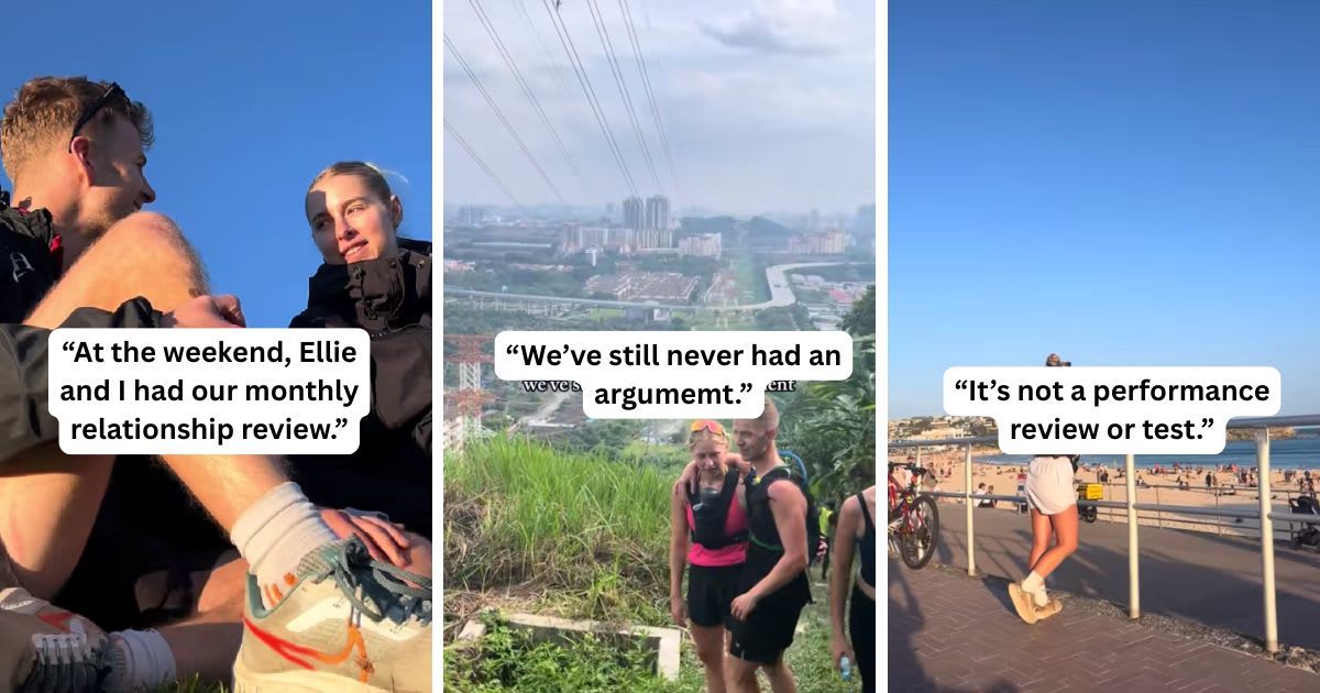 A couple shares their monthly ritual to ensure communication in their relationship. (Cover Image Source: TikTok | @georgie_hearn)