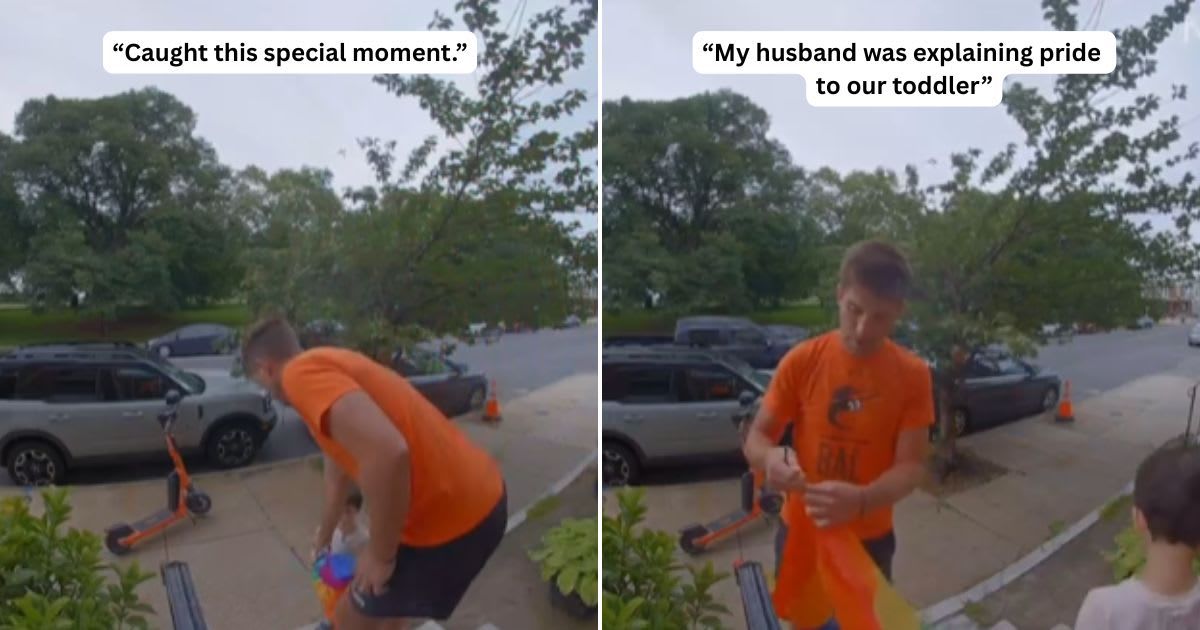 Screenshots of a gay dad talking to his son. (Cover Image Source: TikTok | @doublethedadjokes)