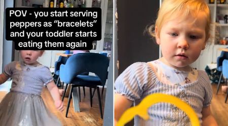 Her daughter has a fussy eating habit, so this genius mom made a bracelet out of a bell pepper