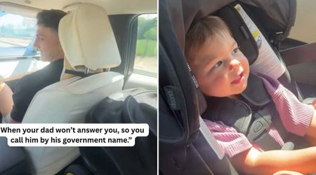Clever toddler calls her father by his legal name when screaming 'daddy' doesn't get his attention 