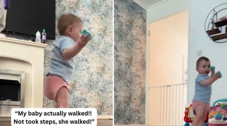Forget the fancy walkers, this mom used just two items to help her toddler take her first steps