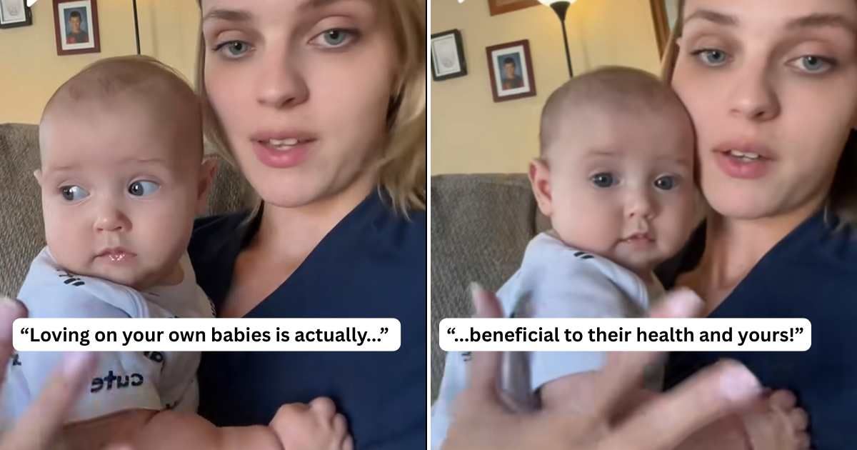 Screenshots of the nursing mom talking to the camera. (Cover Image Source: TikTok | @jothemama)
