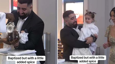 Toddler gives side-eye to the priest who baptized her — and the internet is applauding the sass