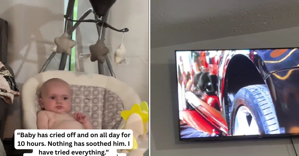 Baby cries for 10 hours while mom finds a way to soothe him. (Cover Image Source: TikTok | @hannplunkett)