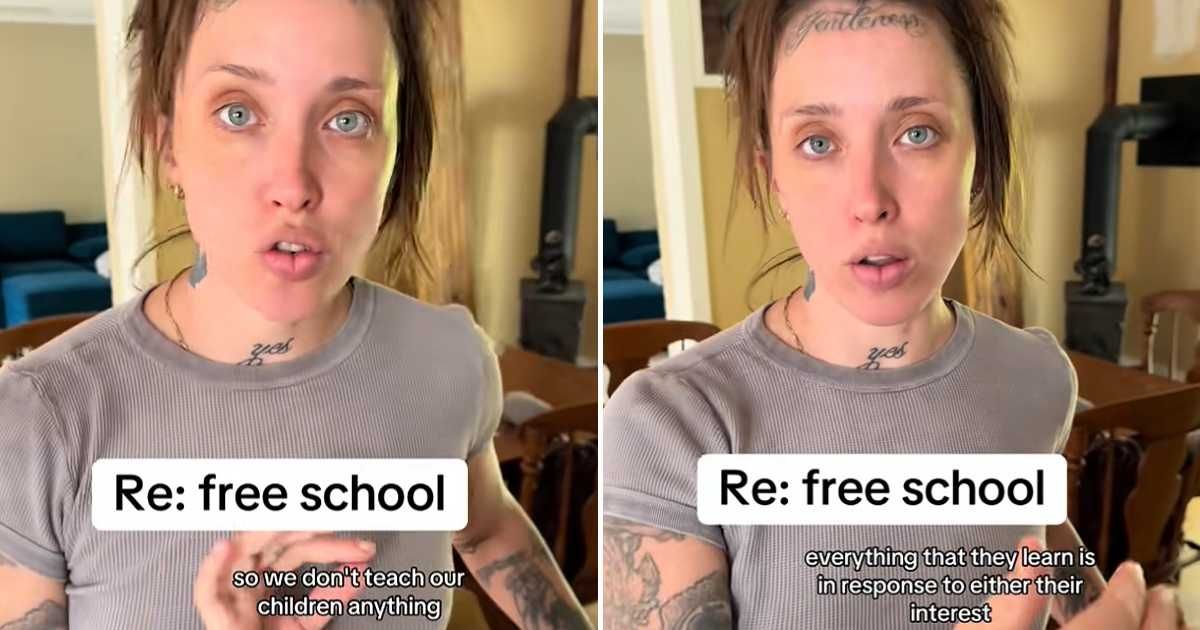 Screenshots of the unschooling advocate mother speaking to the camera. (Cover Image Source: TikTok | @mami.onami)