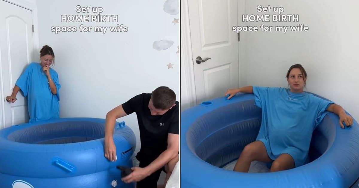 Screenshots of the to be parents preparing for a homebirth. (Cover Image Source: TikTok | @sergey.be.be)