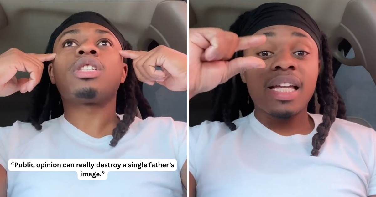 The single father talking to the camera about how public opinion shapes the life of single fathers. (Cover Image Source: TikTok | @imthenewwho)
