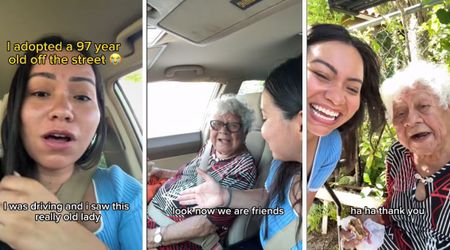 Woman sees 97-year-old walking alone and offers a ride — not knowing they have a surprising connection