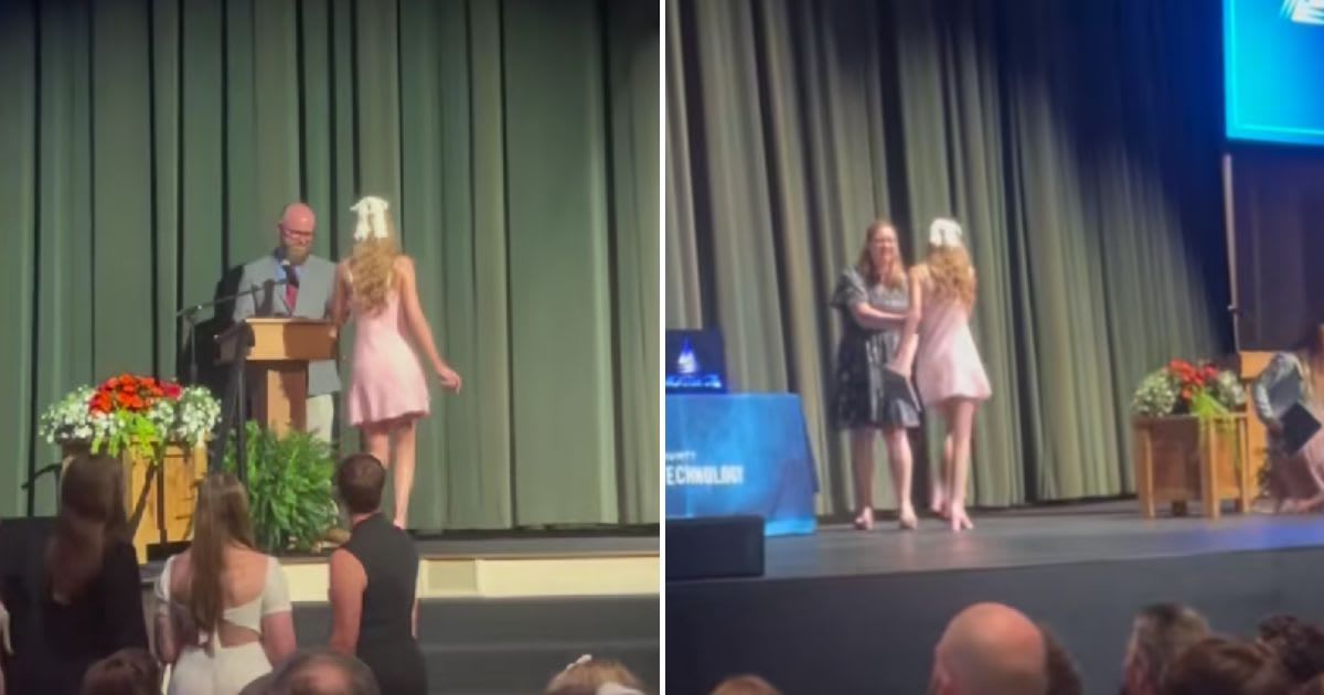 Student's bold move during school graduation goes viral. (Cover Image Source: TikTok | @sarahdhammond)