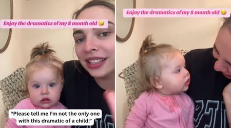 Toddler mom exposes the drama of her 8-month-old on camera — and her performance is Oscar-worthy