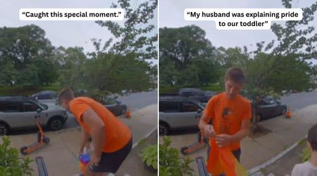 Ring cam captures sweet moment gay dad teaches curious toddler about pride: ‘I love rainbows’